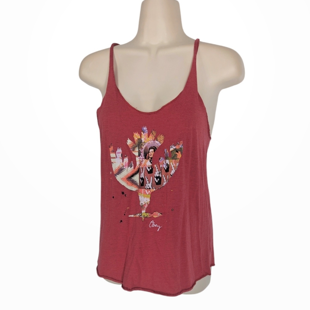 OBEY PROPAGANDA Printed Tank Sz S